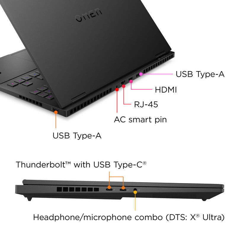 OMEN Transcend Laptop 16-u1047nr 16", Windows 11 Home,  Intel® Core™ i7, 32GB RAM, 1TB SSD, NVIDIA® GeForce RTX™ 4070, WQXGA, Shadow black - Image 16