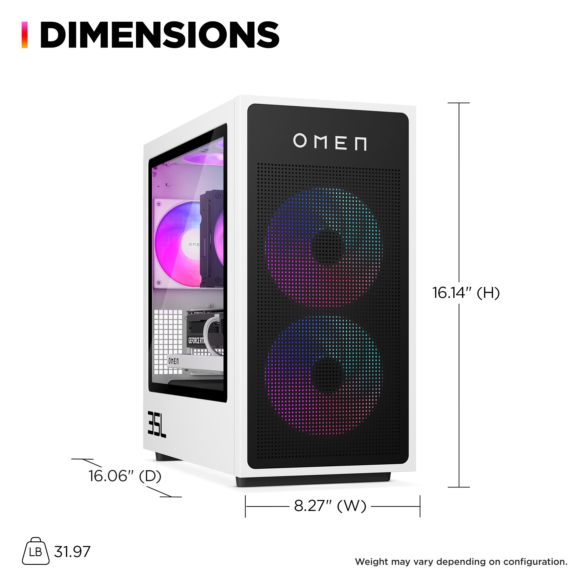 OMEN 35L Gaming Desktop GT16-0077m PC, Windows 11 Home, AMD Ryzen™ 5, 32GB RAM, 512GB SSD, NVIDIA® GeForce RTX™ 4070 SUPER, Ceramic white - Image 6