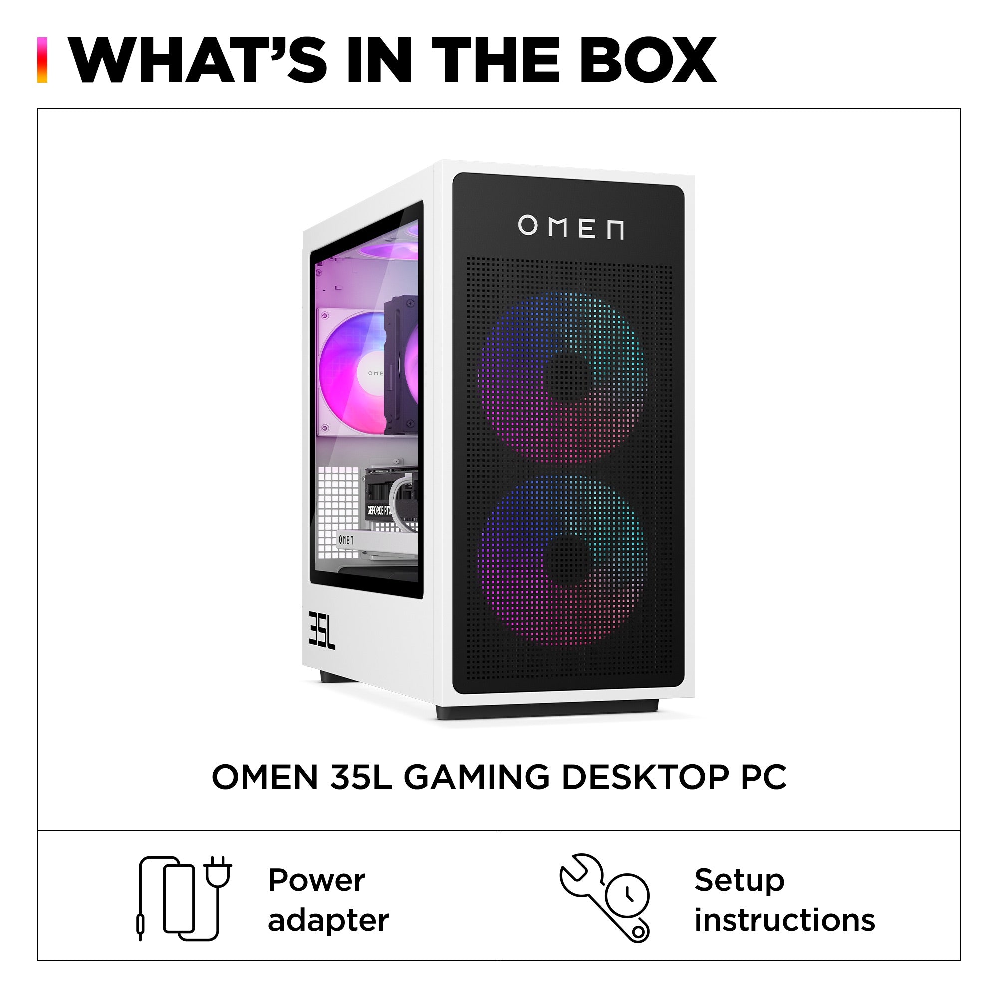 OMEN 35L Gaming Desktop GT16-0077m PC, Windows 11 Home, AMD Ryzen™ 5, 32GB RAM, 512GB SSD, NVIDIA® GeForce RTX™ 4070 SUPER, Ceramic white - Image 10